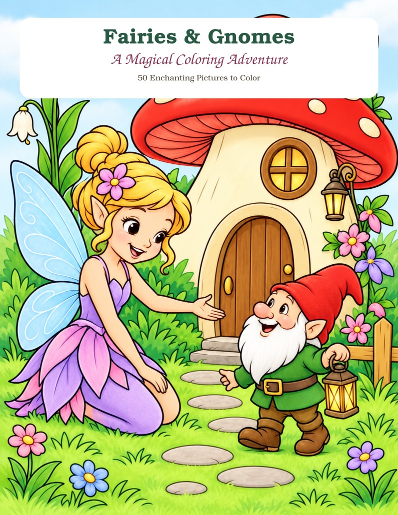 Cover of Fairies & Gnomes: A Magical Coloring Adventure