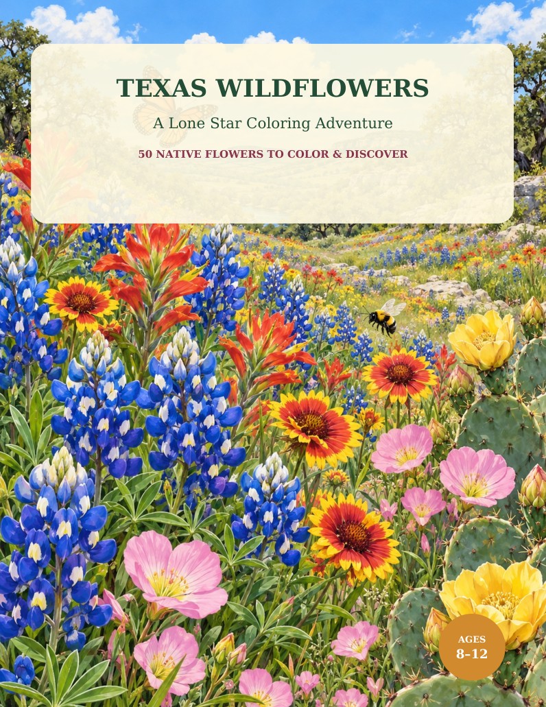 Cover of Texas Wildflowers: A Lone Star Coloring Adventure